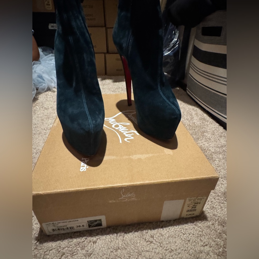 Christian Louboutin Dark Green Ankle Boots